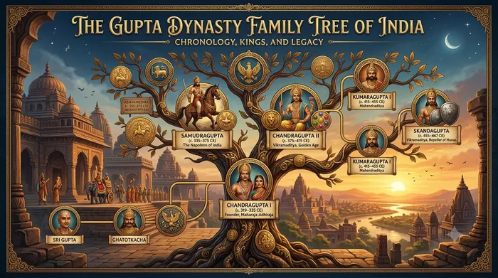 The Gupta Dynasty Family Tree of India