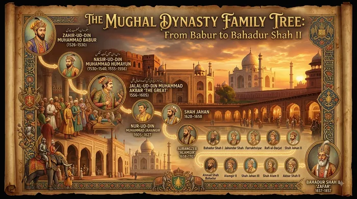 The Mughal Dynasty Family Tree: From Babur to Bahadur Shah II - My rOoOts family tree