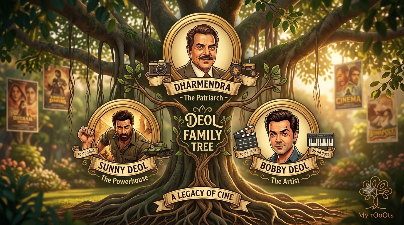 Deol Family Tree - Dharmendra, Sunny Deol and Bobby Deol